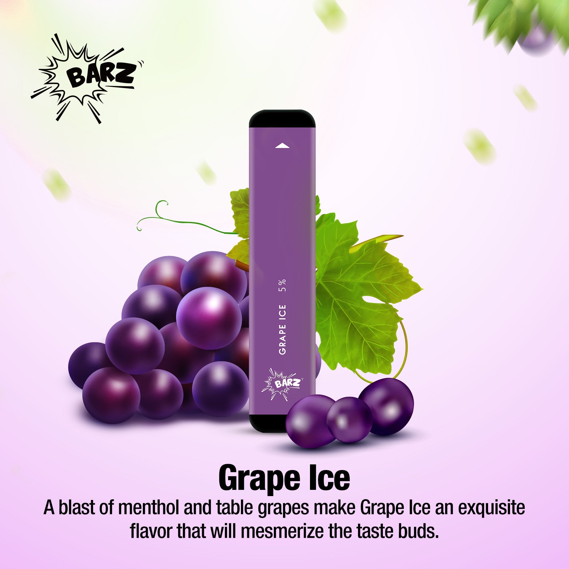 Barz Disposable Vape Device 300 Puffs - Grape Ice